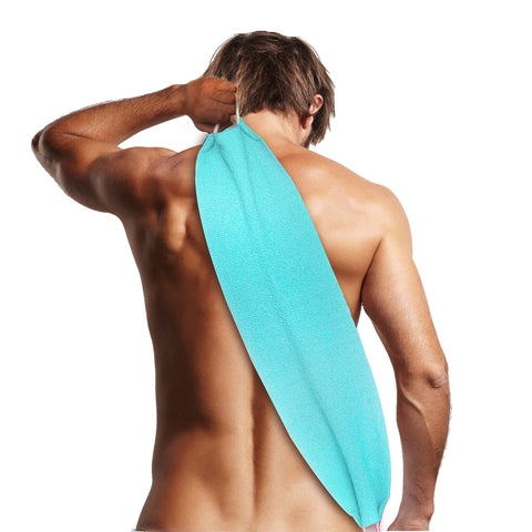 EvridWear Exfoliating Back Scrubber with Handles Two Sides for Body Shower Deep Cleans Skin Massages Invigorating Blood Circulation Men Women One Size (Angel Blue)