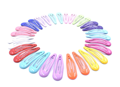 Art&Beauty 15 Pairs Colorful Assorted Color Glossy Snap Prong Clips Bendy Hair Clips Barrettes for Ladies Girls Women Adults Hair Bows