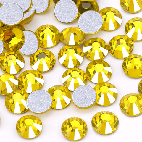 Dowarm 288 Pieces 6.5MM Flatback Rhinestones, SS30 Flatback Crystal Rhinestones for Craft Nails Dance Costumes, Large Rhinestones (Citrine/Lemon Yellow)