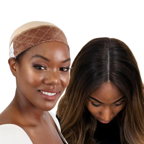 GripCap by Milano Collection All-in-1 WiGrip Comfort Band and Wig Cap in Tan
