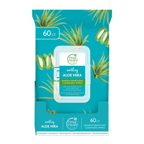 Petal Fresh White Radiance Brightening Moisturizing Facial Cleansing Wipes, Aloe Vera, 15.9 Ounce