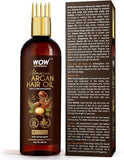 WOW Skin Science Moroccan Argan Hair Oil - With COMB APPLICATOR - No Mineral Oil & Silicones - 200mL