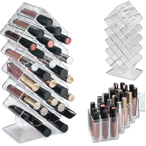 byAlegory Acrylic Lip Gloss Makeup Organizer 28 Spaces | Designed To Stand & Lay Flat