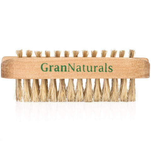 GranNaturals Wooden Toe & Finger Nail Brush - Hand & Foot Brush for Cleaning Fingernail and Toenail - 100% Natural Wood and Bristle Nail Scrubber Tool for Men and Women