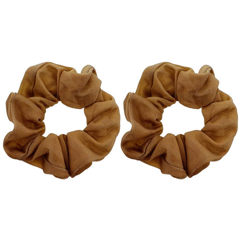 Motique Accessories Tan: Large Solid Scrunchie - Set Of 2 - Tan