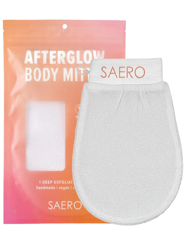 SAERO Korean Exfoliating Mitt Scrubber Gloves for Deep Heavy Exfoliation - Plant-Based Shower Bathing Cloth for Men and Women - Face, Body, Bikini Area