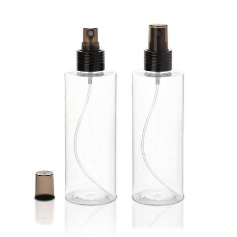 Yebeauty Spray Bottles for Essential Oils, 250ml/8oz Refillable Clear Empty PET Atomizer Spray Bottles with Fine Mist Sprayer for Skin Care Hair Cleaning Solution Travel, Pack of 2