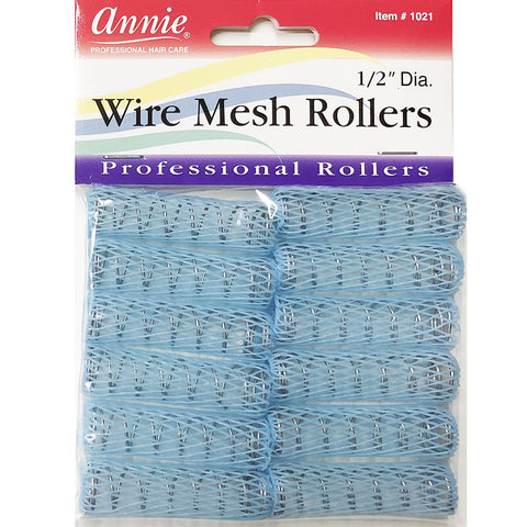 annie wire mesh rollers 1021, 12 count blue x-small 1/2 inch