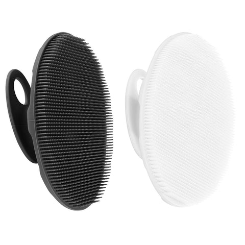INNERNEED Food Grade Soft Silicone Body Cleansing Brush, Exfoliating and Gentle Massage for All Skin Types (Black + White) White+Black