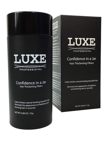 Medium Brown : LUXE Hair Thickening Fibers with Natural Keratin–2 Months+ Supply!–Confidence in a Jar!–Multiple Colors Available (Medium Brown)