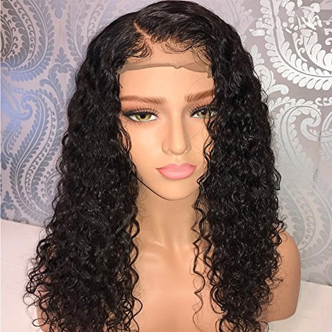 LIAZAHAIR LIAZAHAIR Short Deep Curly Human Hair Lace Front Wigs With Baby Hair Pre-Plucked Natural Hairline Brazilian Remy Bob Wig For Ladies (10 inches)