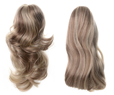 H16/613 : Onedor 15" Dual Use Curly Styled Clip In Claw Ponytail Hair Extension Synthetic Hairpiece 130g with a jaw/claw clip (H16/613)