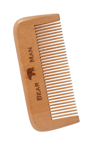 Beard and Mustache Comb - Natural Peach Wood for Men's Hair Anti-Static Traditional Barber Style