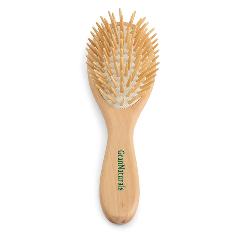 GranNaturals Detangling Wooden Bristle Oval Hair Brush | Length: 8.75" Width: 2.75"