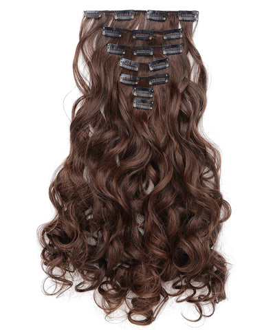 Onedor 20" Curly Full Head Clip in Kanekalon Synthetic Hair Extensions 7pcs 130g 2/30 AD