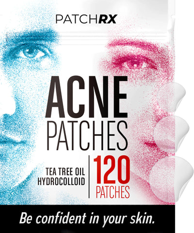 BASIC CONCEPTS Acne Patches (120 Pack), Tea Tree Oil and Hydrocolloid Pimple Patches for Face, Zit Patch (3 Sizes), Blemish Patches, Acne Dots, Pimple Stickers, All Natural