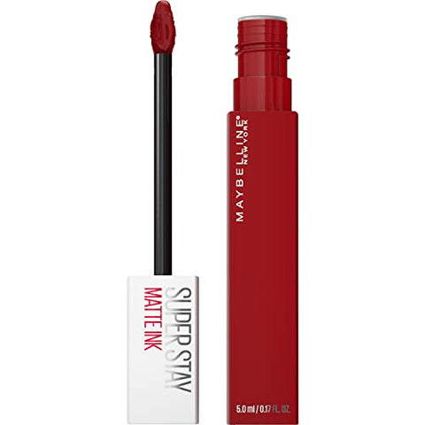 Maybelline New York Super Stay Matte Ink Liquid Lipstick Makeup, Long Lasting High Impact Color, Up to 16H Wear, Exhilarator, Ruby Red, 1 Count