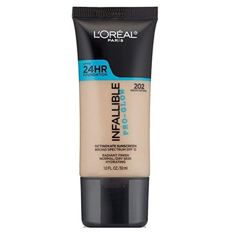 L’Oréal Paris Makeup Infallible Up to 24HR Pro-Glow Foundation, 202 Creamy Natural, 1 fl; oz.