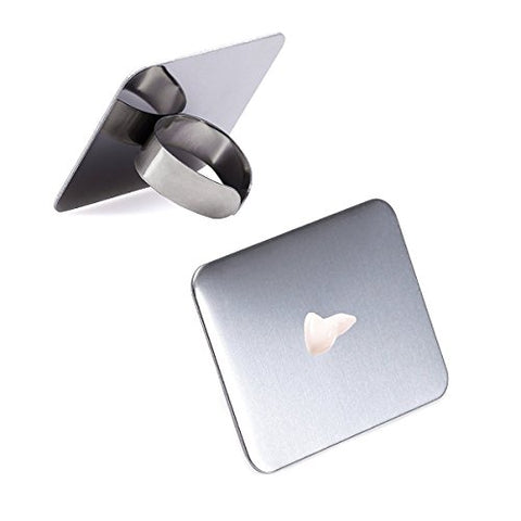 Frcolor 2PCS Nail Art Palette Stainless Steel Makeup Mixing Palette Ring Nail DIY Art Design Paint Color Mixing Palette Metal Tool