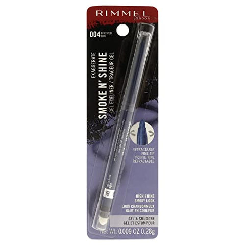 Rimmel Exaggerate Smoke N Shine Eyeliner, 004 Blue Steel, 0.0089 Ounce