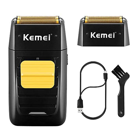 KEMEI Double Foil Professional Electric Shaver for Razors Head for Bald Barber Supplies Hair & Beard Trimmer Cordless Rechargeable Gifts for Men Fathers Husband Boyfriend