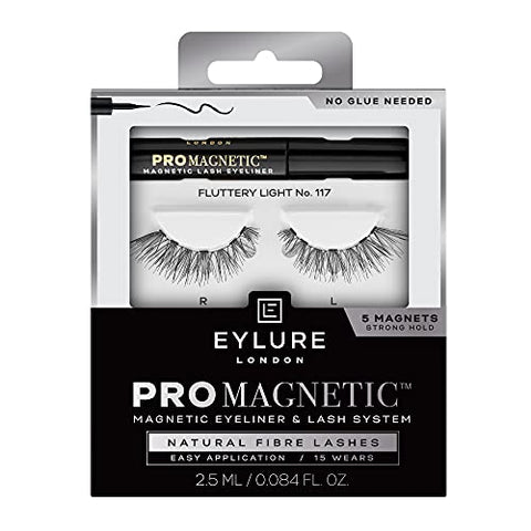 Eylure PROMAGNETIC Eyeliner & Lash Kit, No 117 Natural Fiber Eyelashes, Black