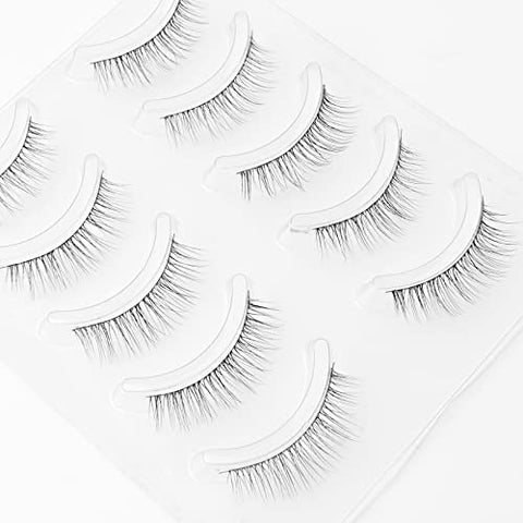 Lashes Eyelashes Natural Look, False Eyelashes Natural Look, Wispy Natural Look Lashes 5 Pairs Soft Faux Mink Lashes 3D 6D Volume Fluffy Frihappy Fake Eyelashes Frihappy #17-Understated