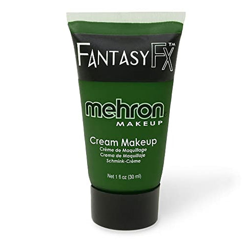 Mehron Makeup Fantasy FX Cream Makeup | Water Based Halloween Makeup | Green Face Paint & Body Paint For Adults 1 fl oz (30ml) (Green)
