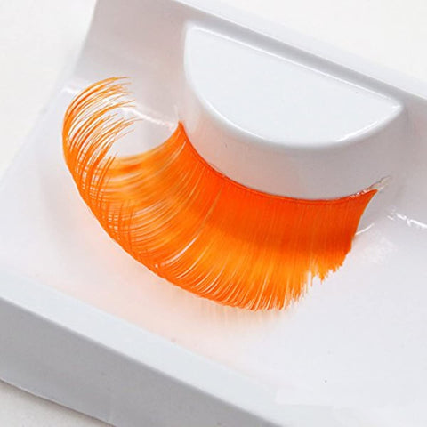 AnHua® New Sexy Fun Ladies Styles Handmade Reusable Long Thick Fancy Party Feather False Eyelashes Makeup Eye Lashes (Orange)