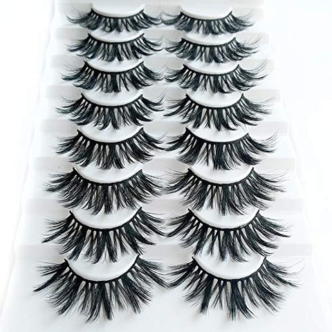 HBZGTLAD new 8 pairs of natural false eyelashes long makeup 3d mink eyelashes extend eyelashes (5D34)