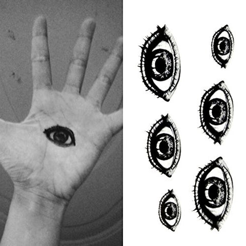 Oottati Small Cute Temporary Tattoo Horror Halloween Eye (2 Sheets)