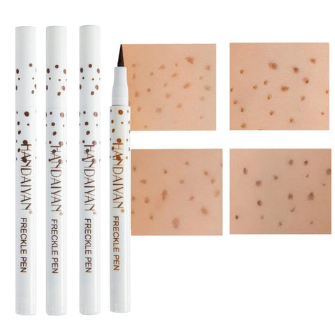 Freckle Pen,Natural Lifelike Fake Freckles Makeup Pen,Long-Lasting and Waterproof Dot Spot Pen Create Natural Sun-kissed Skin (Dark brown+Light Brown+Natural Coffee+Chestnut)