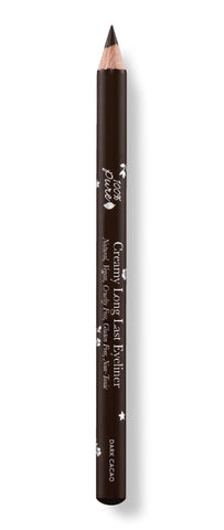 100% PURE Creamy Long Last Eye Liner Pencil - Long-Lasting, Natural & Easy to Apply Antioxidant-Rich Vegan Eye Makeup for All Skin Types - Fruit Pigmented Color Dark Cacao (Deep Brown) - 0.14 oz