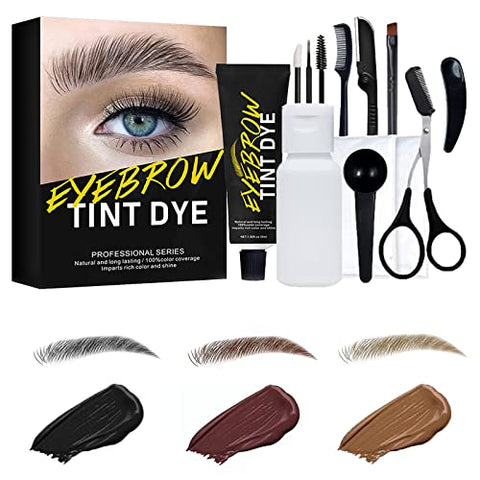Eyebrow Color Kit Semi Permanent Maroon Eyebrow Color Safe & Professional Eyebrow Coloring Kit Suitable For Salon and Home Use Lasting for 4-6 Weeks (maroon)