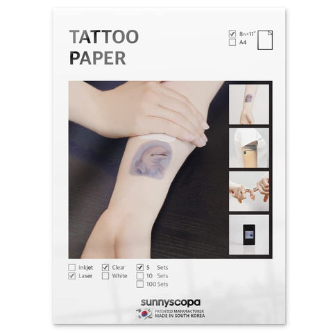 Sunnyscopa Printable Temporary Tattoo Paper (5 sheets, Laser Tattoo)