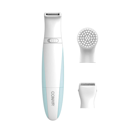 Conair Ladies All-In-One Personal Groomer, Trimmer, Foil Shaver for Women and Exfoliating Brush