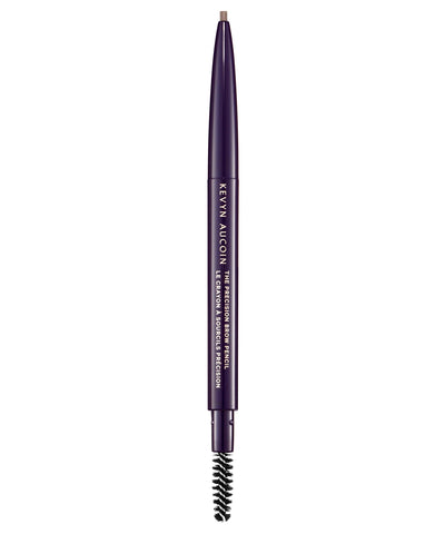Kevyn Aucoin The Precision Brow Pencil, Brunette: Ultra slim, thin and strong. Retractable plus spoolie brush. Pro makeup artist go to. Sculpt, define and shape eyebrows. Stay put, smudge-proof.