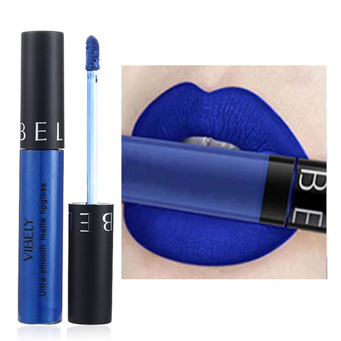 Edanta Kilshye Blue Lipstick Velvet Moisturizing Lipgloss High pigment Lip Glaze Halloween Cosplay Lips Makeup for Women and Girls (A-Blue)