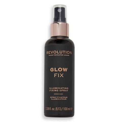 Makeup Revolution Setting Spray, Glow Fix Illuminating Fixing Spray, Gives A Dewy Finish, Vegan & Cruelty-Free, 3.38fl.oz/100ml