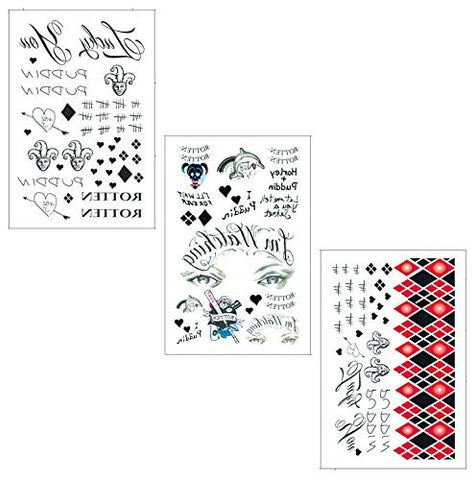 DaLin Temporary Tattoos for Costume Accessories and Parties 3 Large Sheets (HQ Collection)