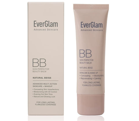 EverGlam K-Beauty Skin Perfector Korean BB Cream, Light Medium - Flawless, Natural Glow in Seconds | Multi-Function Tinted Moisturizer: Stays On All Day, Dewy, Water-Resistant, Oil-Controlling