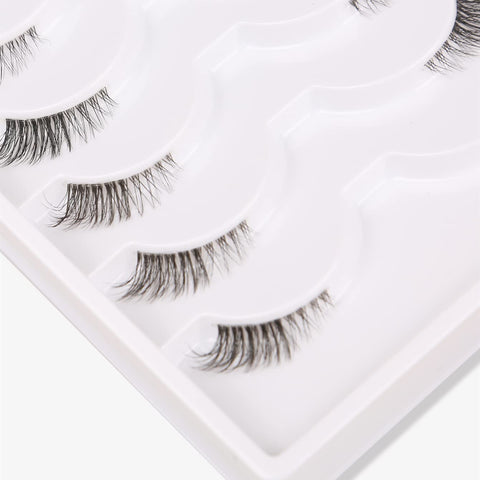 Half Lashes with Clear Band Wispy Eyelashes Natural Look 3D Lashes Short Cat Eye Lash Fake Eyelashes Pack by Ezreiily