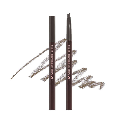 ETUDE Drawing Eye Brow #2 Gray Brown 21AD | Long-Lasting Eyebrow Pencil for Soft Textured Natural Daily Look Eyebrow Makeup | K-beauty