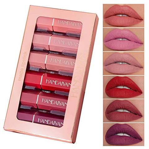 CCbeauty Matte Lipstick Set 6 Colors Velvet Smooth Nude Lip Stick Waterproof Long Lasting Moisturizer Pigmented Non-Stick Cup Not Fade Pink Lip Makeup Mothers Valentine's Day Gift Sets for Her, Girls Women