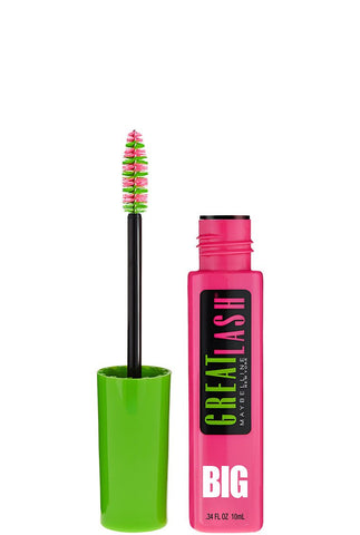 Maybelline Makeup Great Lash BIG Washable Mascara, Very Black Volumizing Mascara, 0.34 fl oz