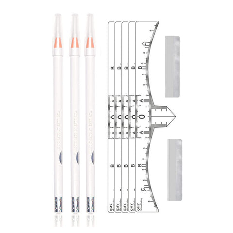 White Color Microblading Eyebrow Peel-off Pencil Soft Coloured White Pencil WaterProof Marker Liner Pen (10 Pack)