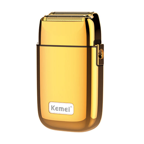 KEMEI Electric Razors for Men, Professional Cordless All Metal Electric Razor, Lithium Titanium Razors, USB Rechargeable Facial Beard Trimmer,Golden (TX1 Gold)