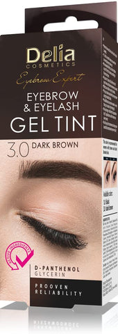 'Delia Cosmetics Pro Color Professional Gel Eyebrow Tint Ammonia - Free Color 3.0 Dark Brown 0.5 oz