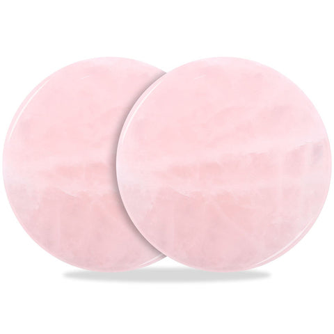 2 Pieces Jade Stone for Lash Glue Eyelash Extension Round Jade Stone Lash Glue Holders Adhesive Pallet Fake Eye Lash Holder Base 2 Inch (Pink)