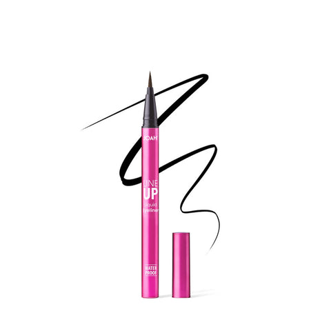 JOAH Line Up Liquid Eyeliner with Precision Felt Tip, Waterproof, Long Lasting, Smudge Proof Eye Liner, Black